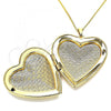 Oro Laminado Pendant Necklace, Gold Filled Style Heart Design, Polished, Golden Finish, 04.117.0002.20