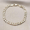 Oro Laminado Basic Bracelet, Gold Filled Style Figaro Design, Polished, Golden Finish, 5.222.013.08