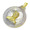 Oro Laminado Religious Pendant, Gold Filled Style Diamond Cutting Finish, Tricolor, 05.253.0161