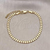 Oro Laminado Basic Bracelet, Gold Filled Style Curb Design, Polished, Golden Finish, 04.213.0108.07
