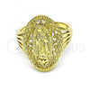 Oro Laminado Elegant Ring, Gold Filled Style Guadalupe Design, Polished, Golden Finish, 01.380.0032.09