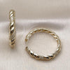 Oro Laminado Huggie Hoop, Gold Filled Style with White Cubic Zirconia, Polished, Golden Finish, 02.204.0060.40