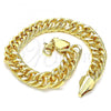 Oro Laminado Charm Bracelet, Gold Filled Style Polished, Golden Finish, 03.331.0183.09