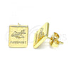 Oro Laminado Stud Earring, Gold Filled Style Polished, Golden Finish, 02.156.0610