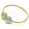 Oro Laminado Individual Bangle, Gold Filled Style Ball Design, Matte Finish, Two Tone, 07.383.0001