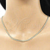 Oro Laminado Basic Necklace, Gold Filled Style Curb Design, Polished, Golden Finish, 04.213.0237.22