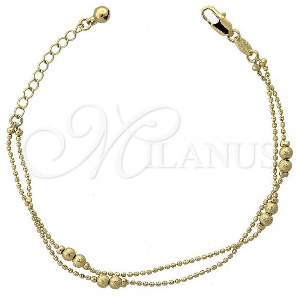 Oro Laminado Charm Bracelet, Gold Filled Style Rattle Charm Design, Matte Finish, Golden Finish, 5.016.008.07