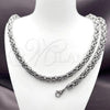 Stainless Steel Necklace and Bracelet, Polished, Steel Finish, 06.363.0063