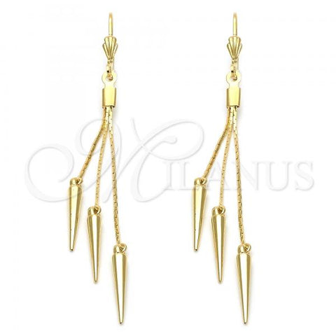 Oro Laminado Long Earring, Gold Filled Style Golden Finish, 5.094.009