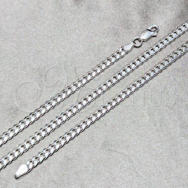 Sterling Silver Basic Necklace, Miami Cuban Design, Polished, Silver Finish, 04.420.0004.24