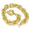 Oro Laminado Basic Bracelet, Gold Filled Style Rolo Design, Polished, Golden Finish, 03.319.0009.08