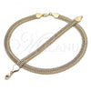 Oro Laminado Necklace and Bracelet, Gold Filled Style Bismark Design, Diamond Cutting Finish, Golden Finish, 06.372.0057