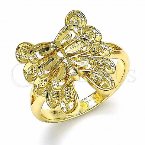 Oro Laminado Elegant Ring, Gold Filled Style Butterfly Design, Polished, Golden Finish, 01.233.0006.09 (Size 9)