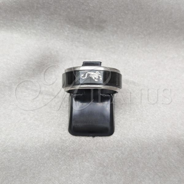 Stainless Steel Mens Ring, Four-leaf Clover and Scorpion Design, Polished, Steel Finish, 01.63.0615.06