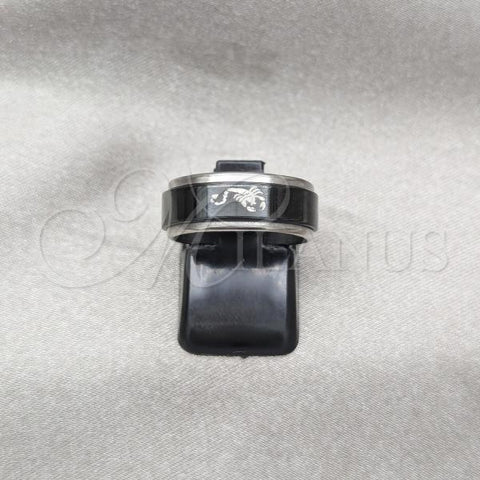 Stainless Steel Mens Ring, Four-leaf Clover and Scorpion Design, Polished, Steel Finish, 01.63.0615.06