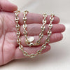 Oro Laminado Basic Necklace, Gold Filled Style Puff Mariner Design, Polished, Golden Finish, 04.63.1310.22