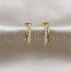 Oro Laminado Stud Earring, Gold Filled Style with Ivory Pearl, Polished, Golden Finish, 02.379.0060