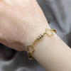 Stainless Steel Fancy Bracelet, Flower Design, Polished, Golden Finish, 03.63.22124.07