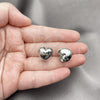 Rhodium Plated Huggie Hoop, Heart Design, Polished, Rhodium Finish, 02.163.0333.1.13