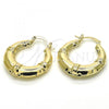 Oro Laminado Medium Hoop, Gold Filled Style Chunky Design, Polished, Golden Finish, 02.163.0067.30