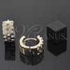 Oro Laminado Huggie Hoop, Gold Filled Style with White Cubic Zirconia, Polished, Golden Finish, 5.132.013