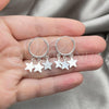 Sterling Silver Small Hoop, Star Design, Polished, Silver Finish, 02.402.0022.15