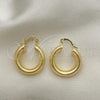 Oro Laminado Small Hoop, Gold Filled Style Hollow Design, Polished, Golden Finish, 5.134.027.20