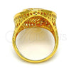 Oro Laminado Multi Stone Ring, Gold Filled Style with White Crystal, Polished, Golden Finish, 01.118.0027.08 (Size 8)