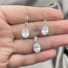 Sterling Silver Earring and Pendant Adult Set, with White Cubic Zirconia, Polished, Silver Finish, 10.394.0001