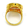 Oro Laminado Multi Stone Ring, Gold Filled Style with White Micro Pave, Polished, Golden Finish, 01.118.0029.07 (Size 7)