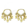 Oro Laminado Huggie Hoop, Gold Filled Style Teardrop Design, Polished, Golden Finish, 02.63.2718.15
