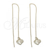 Oro Laminado Threader Earring, Gold Filled Style Heart Design, Golden Finish, 5.116.010