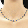 Oro Laminado Necklace and Bracelet, Gold Filled Style Evil Eye Design, Enamel Finish, Golden Finish, 06.63.0008.2