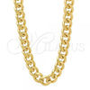 Oro Laminado Basic Necklace, Gold Filled Style Miami Cuban Design, Polished, Golden Finish, 5.223.010.28