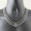 Sterling Silver Basic Necklace, Rope Design, Polished, Silver Finish, 04.420.0037.22