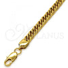 Stainless Steel Basic Bracelet, Curb Design, Polished, Golden Finish, 03.256.0001.09