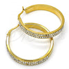 Stainless Steel Medium Hoop, with White Crystal, Polished, Golden Finish, 02.255.0001.1.35