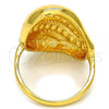 Oro Laminado Multi Stone Ring, Gold Filled Style with White Crystal, Polished, Golden Finish, 01.241.0002.07 (Size 7)