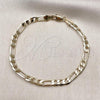 Oro Laminado Basic Bracelet, Gold Filled Style Figaro Design, Polished, Golden Finish, 5.222.014.08