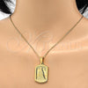 Stainless Steel Religious Pendant, Caridad del Cobre Design, Polished, Golden Finish, 05.116.0042