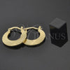 Oro Laminado Small Hoop, Gold Filled Style Flower Design, Diamond Cutting Finish, Golden Finish, 5.157.031