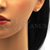 Oro Laminado Stud Earring, Gold Filled Style with White Cubic Zirconia, Polished, Golden Finish, 5.128.016