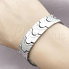 Stainless Steel Solid Bracelet, Polished, Steel Finish, 03.114.0221.09