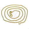 Oro Laminado Basic Necklace, Gold Filled Style Miami Cuban Design, Golden Finish, 04.09.0178.18