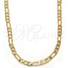 Gold Tone Basic Necklace, Figaro Design, Polished, Golden Finish, 04.242.0016.30GT