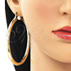 Oro Laminado Extra Large Hoop, Gold Filled Style Hollow Design, Diamond Cutting Finish, Golden Finish, 02.213.0314.70