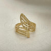 Oro Laminado Elegant Ring, Gold Filled Style Diamond Cutting Finish, Golden Finish, 01.233.0008.09 (Size 9)