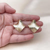 Oro Laminado Stud Earring, Gold Filled Style Diamond Cutting Finish, Golden Finish, 02.428.0007