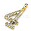 Oro Laminado Fancy Pendant, Gold Filled Style with White Cubic Zirconia, Polished, Golden Finish, 05.185.0024