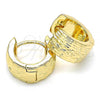 Oro Laminado Huggie Hoop, Gold Filled Style Diamond Cutting Finish, Golden Finish, 02.195.0118.15